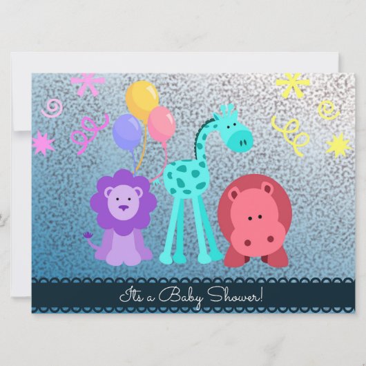 Invitation de douches pour bébés animaux (Devant)