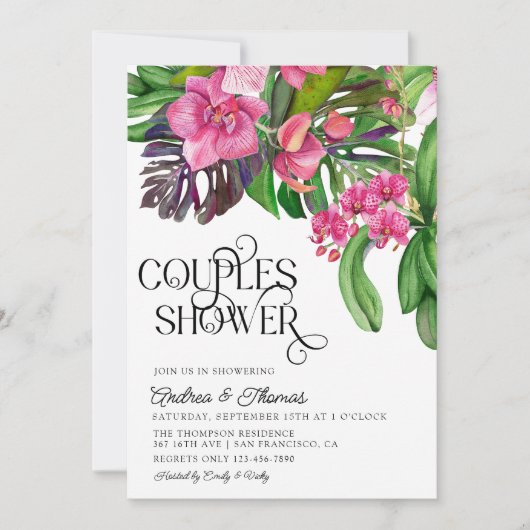 Invitation de douches pour couples tropicaux (Devant)