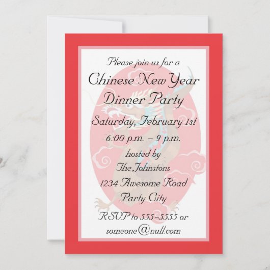 Invitation de dragon chinois (Devant)
