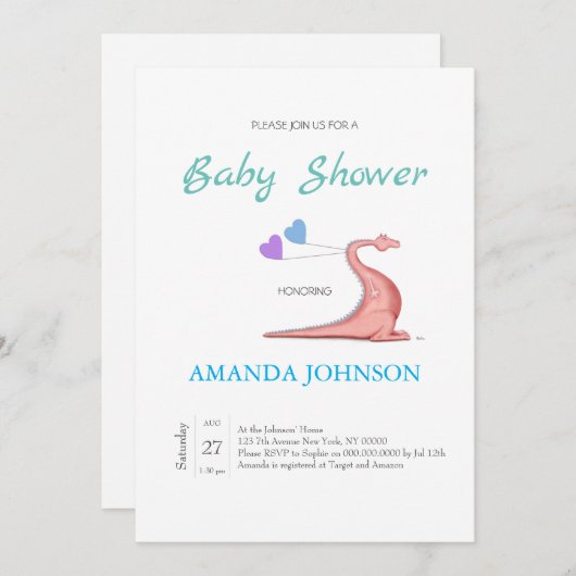 Invitation de dragon coquin (Devant / Derrière)