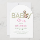 Invitation de dragon mignon pour une baby shower. (Devant)