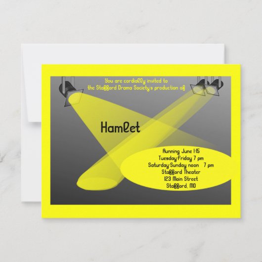 Invitation de drame et de théâtre (Devant)