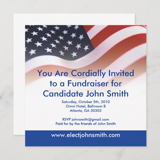 Invitation de drapeau (Devant / Derrière)