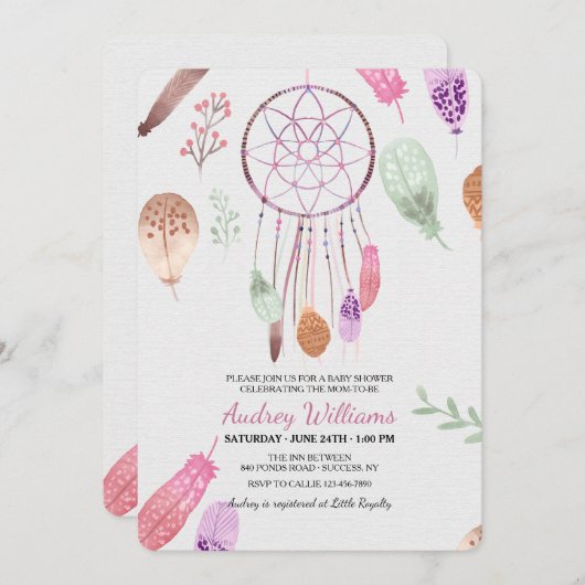 Invitation de Dreamcatcher (Devant / Derrière)