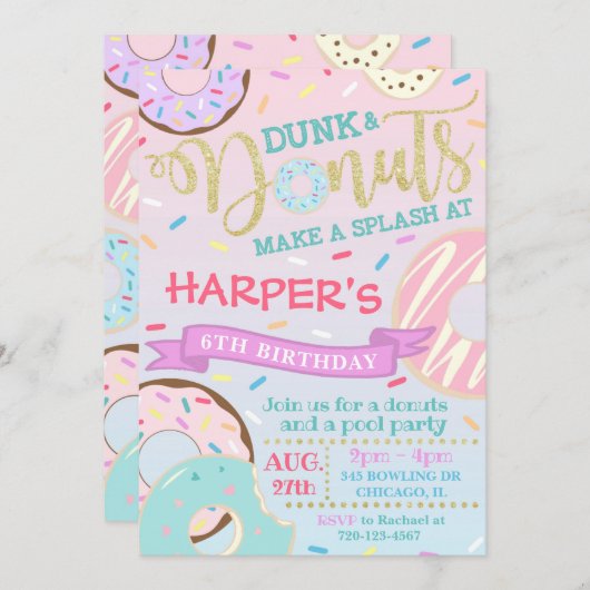 Invitation de Dunk et Donuts (Devant / Derrière)