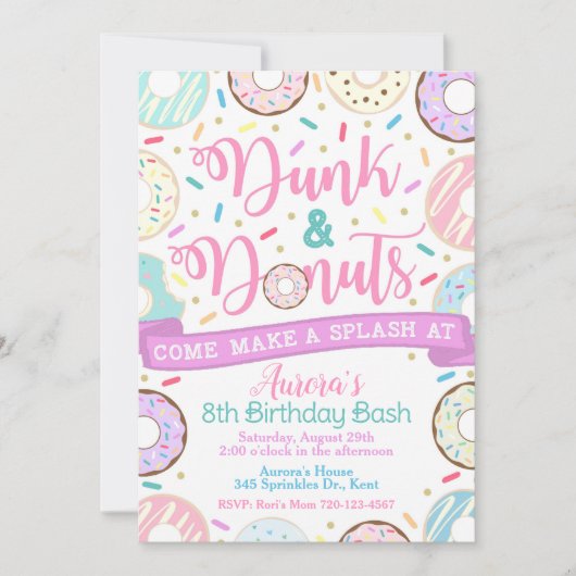 Invitation de Dunk et Donuts, invitation de Pool P (Devant)