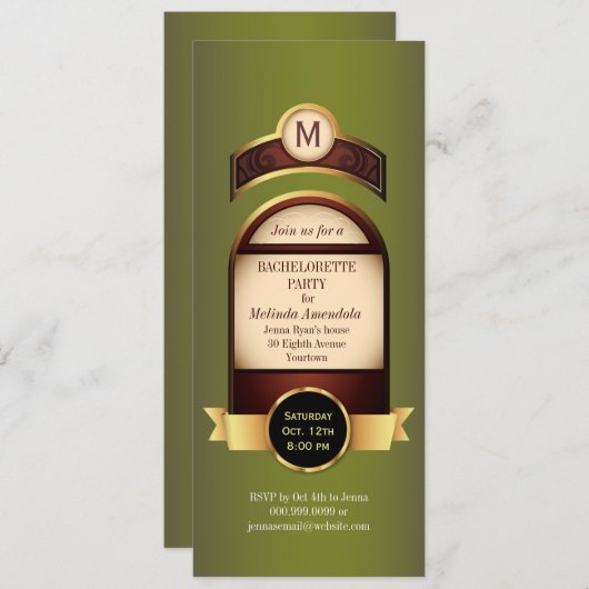 Invitation de Étiquette d'or (Devant / Derrière)