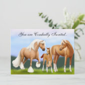 Invitation de faire-part de baby shower de chevaux (Debout devant)
