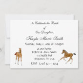 Invitation de faire-part de baby shower de chevaux (Dos)
