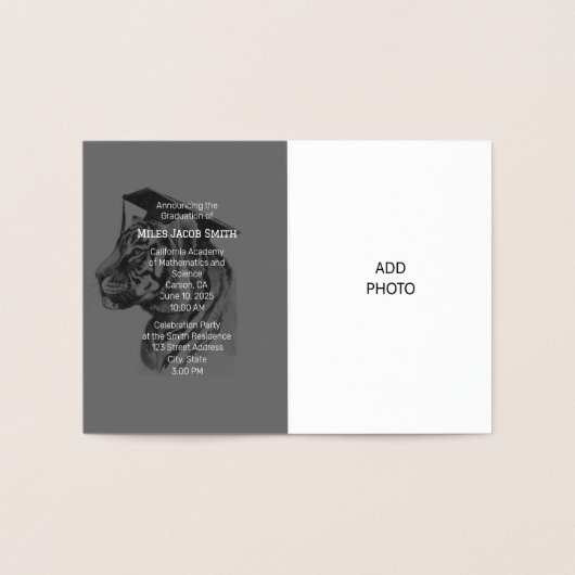 Invitation de Faire-part de diplôme unique (Intérieur)