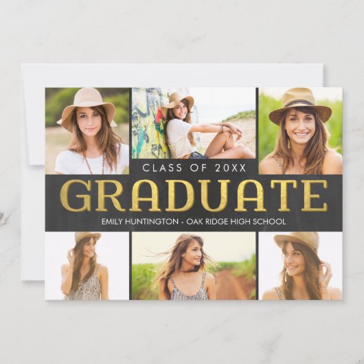 Invitation de Faire-part de graduation de collage  (Devant)