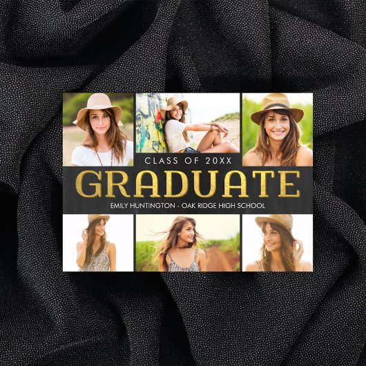 Invitation de Faire-part de graduation de collage 
