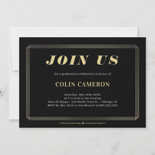 Invitation de Faire-part de graduation de la front (Dos)