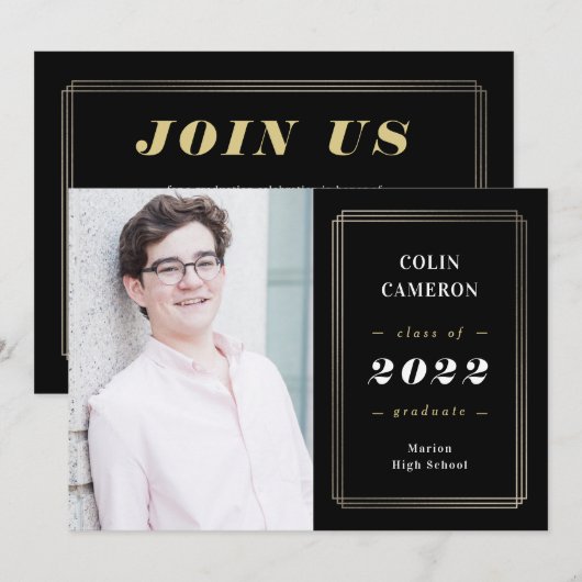 Invitation de Faire-part de graduation de la front (Devant / Derrière)