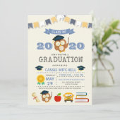 Invitation de Faire-part de graduation de Owl Kids (Debout devant)