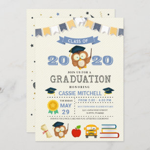 Invitation de Faire-part de graduation de Owl Kids