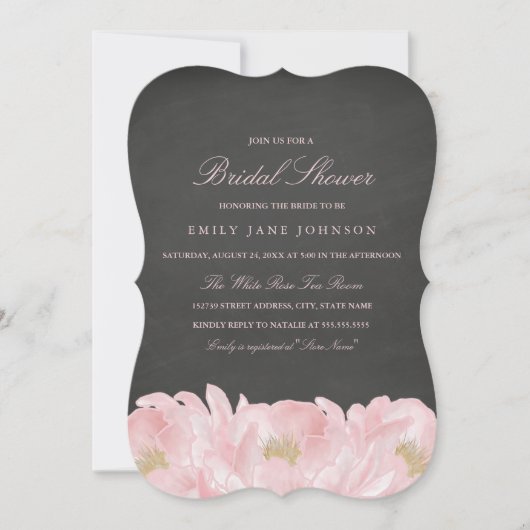 Invitation de faire-part de mariage au tableau noi (Devant)