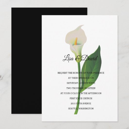 Invitation de faire-part de mariage-Cala Lily (Devant / Derrière)