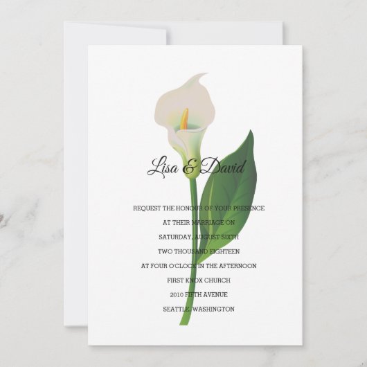 Invitation de faire-part de mariage-Cala Lily (Devant)