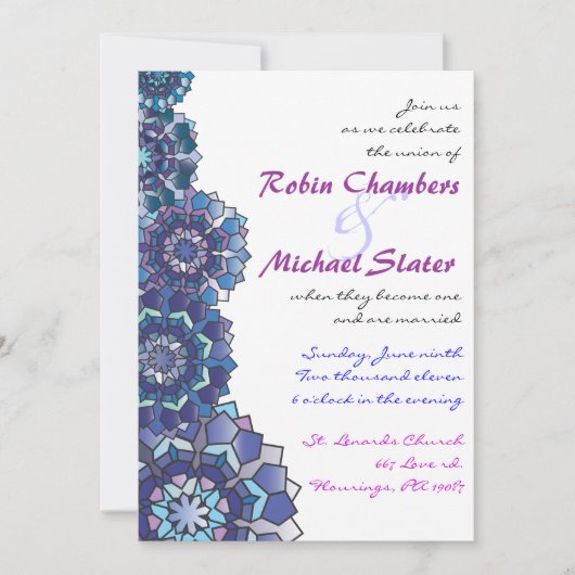 Invitation de Faire-part de mariage en verre tendu (Devant)