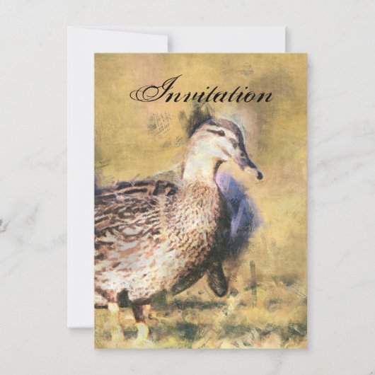 Invitation de faire-part de partie de canard (Devant)