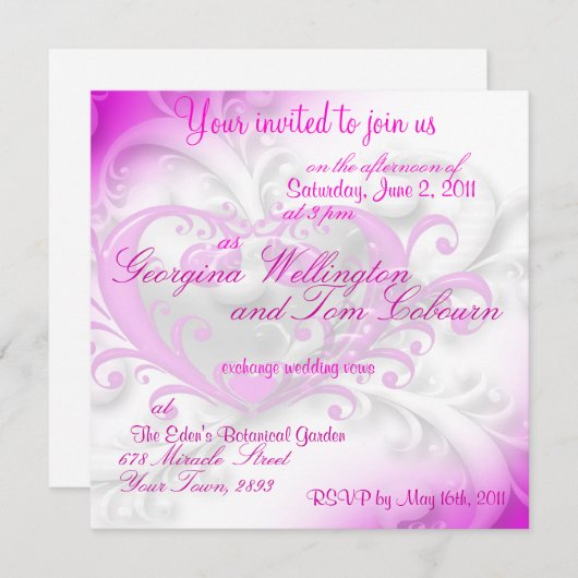 Invitation de Faire-part Fiançailles (Devant / Derrière)