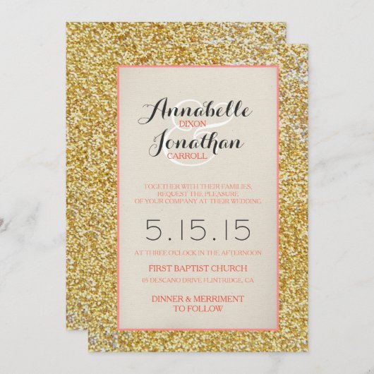 Invitation de Faire-part Mariage de la Parties sci (Devant / Derrière)