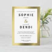 Invitation de Faire-part Mariage Gold Foil (Debout devant)