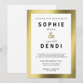 Invitation de Faire-part Mariage Gold Foil (Devant / Derrière)