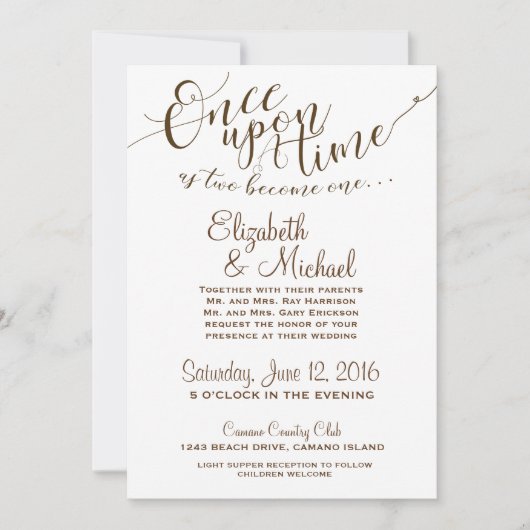 Invitation De Fairytale Une Fois - Blanc (Devant)