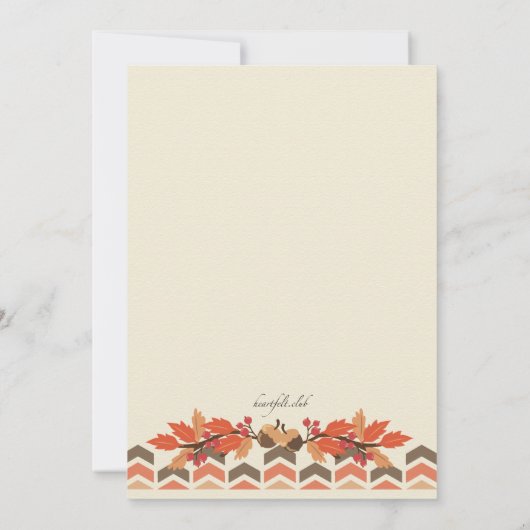 Invitation de Fall Leaves and Acorns (Dos)