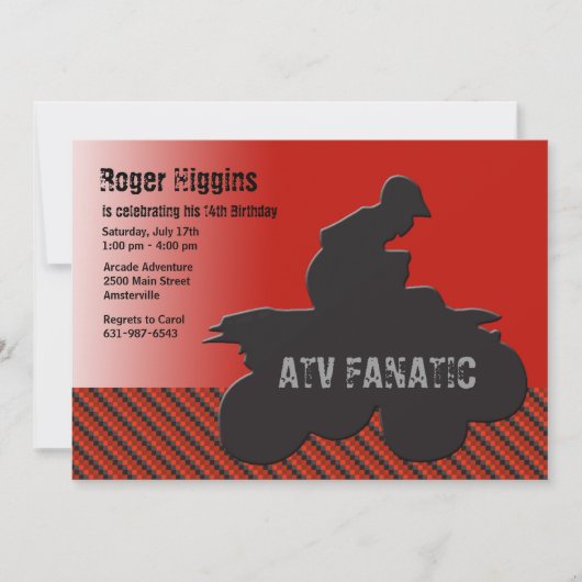 Invitation de fan d'ATV (Devant)
