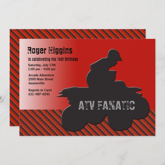Invitation de fan d'ATV (Devant / Derrière)