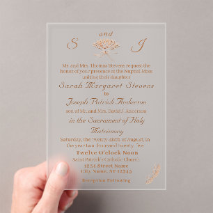 Invitation de fan victorien monogramme