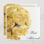 Invitation de fantaisie de bat mitzvah de roses (Devant / Derrière)