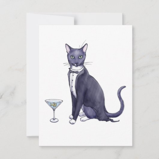 Invitation de fantaisie de chat de partie (Devant)