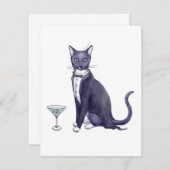 Invitation de fantaisie de chat de partie (Devant / Derrière)