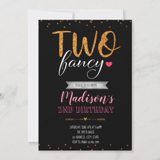 Invitation de fantaisie de fête d'anniversaire (Devant)