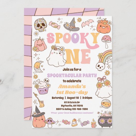 Invitation de fantôme Spooky One Halloween (Devant / Derrière)