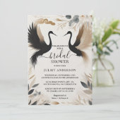 Invitation De Feather Asiatique Ciel Grue Plaisir Fête des ma (Debout devant)