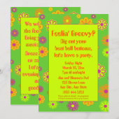 Invitation de Feelin' Super Flower Power Party (Devant / Derrière)