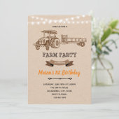 Invitation de ferme à tracteur vintage (Debout devant)