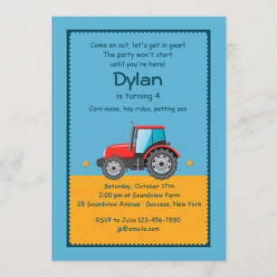 Invitation de ferme de tracteur