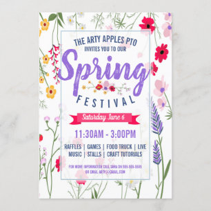 Invitation de festival de printemps de la Pta PTO