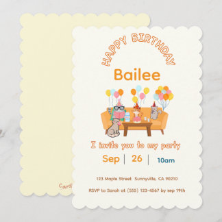 Invitation de fêtards heureux