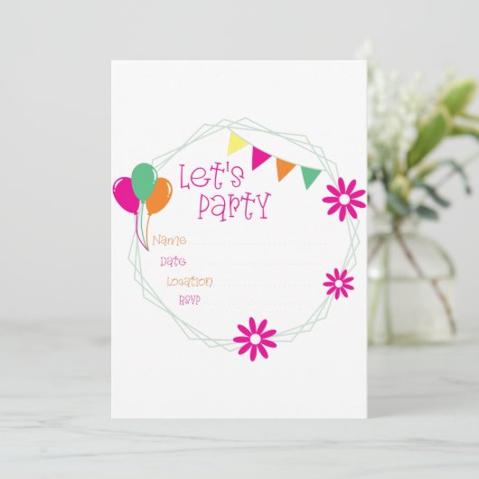 Invitation de fête (Debout devant)