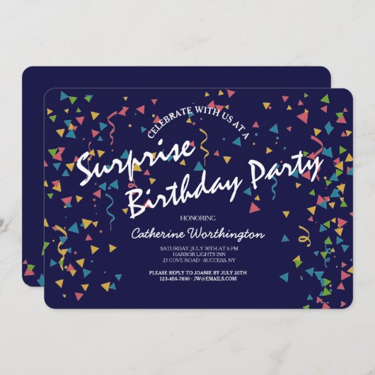 Invitation de fête (Devant / Derrière)