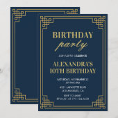 Invitation de fête 10e anniversaire Girl Marine Go (Devant / Derrière)