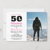 Invitation de fête "50 & Fabuleux" avec photo coul (Devant)