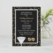 Invitation de fête 50e anniversaire 50 et Confetti (Debout devant)